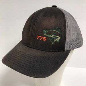 775 Fish Brown w/ Gray Mesh Snapback Distressed Hat